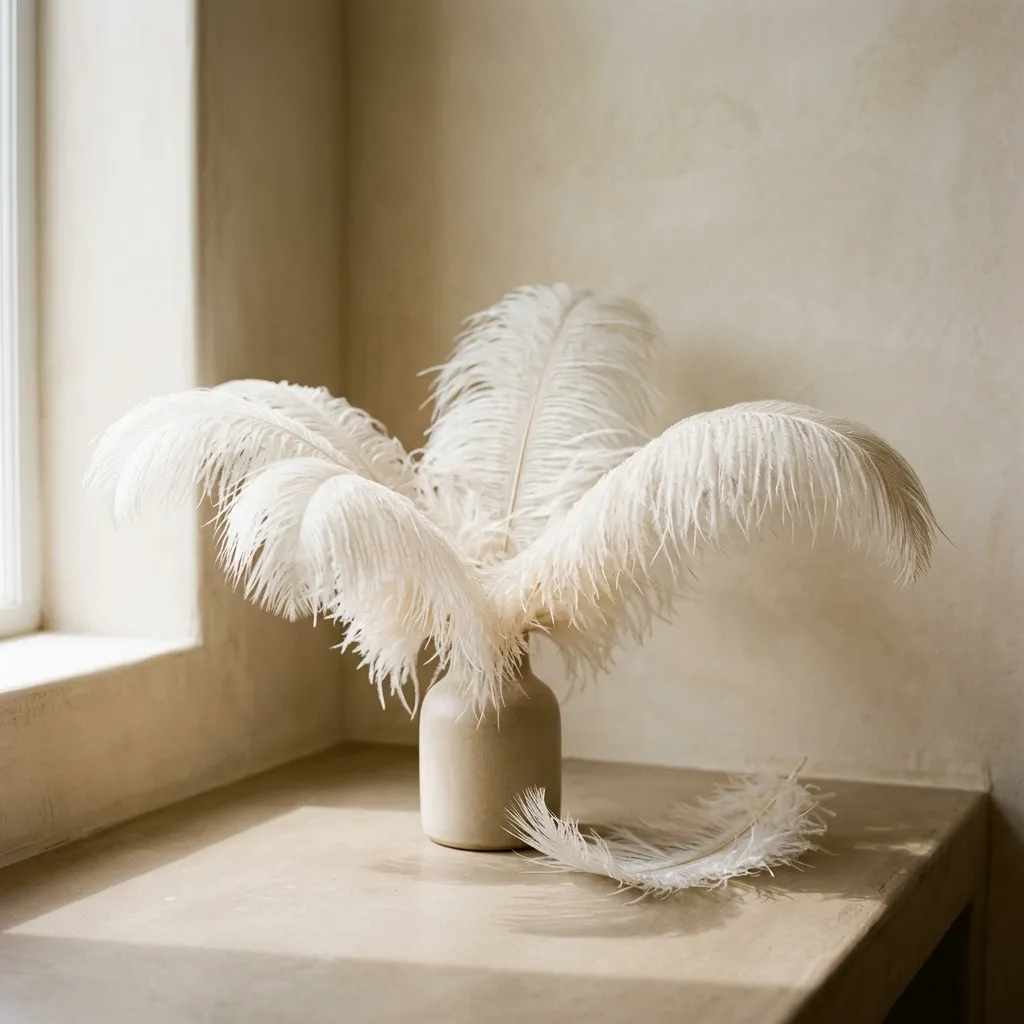 Editorial Feather Composition